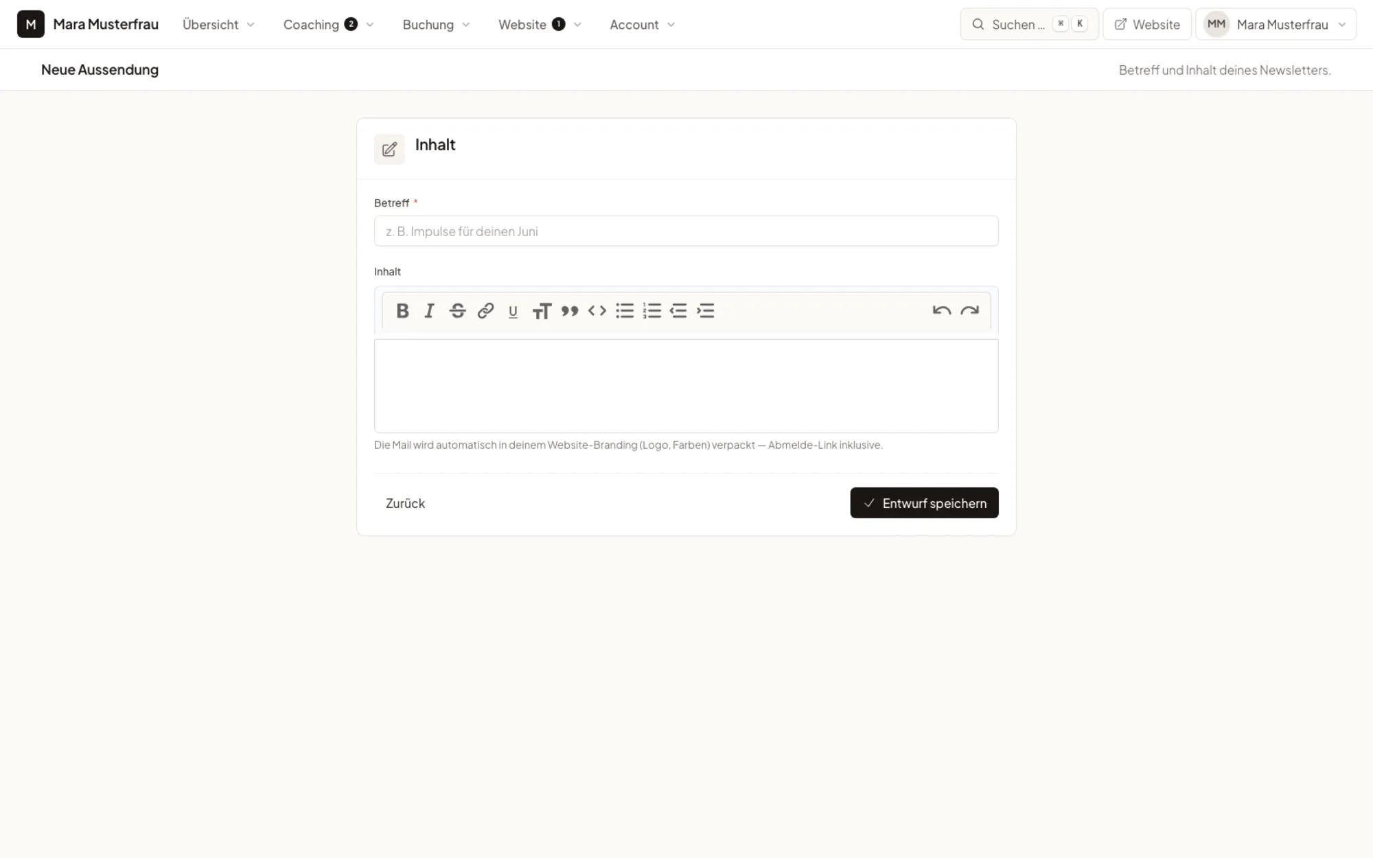 Newsletter verfassen