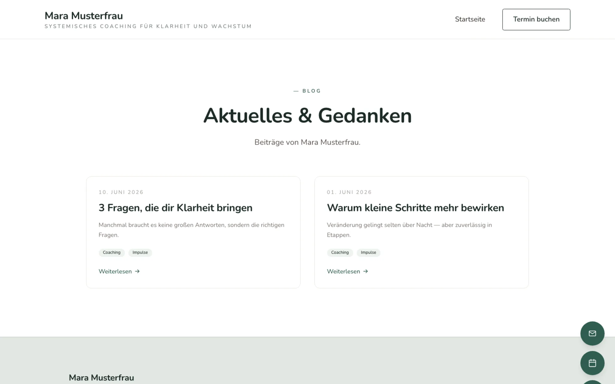 Öffentlicher Blog mit Beiträgen