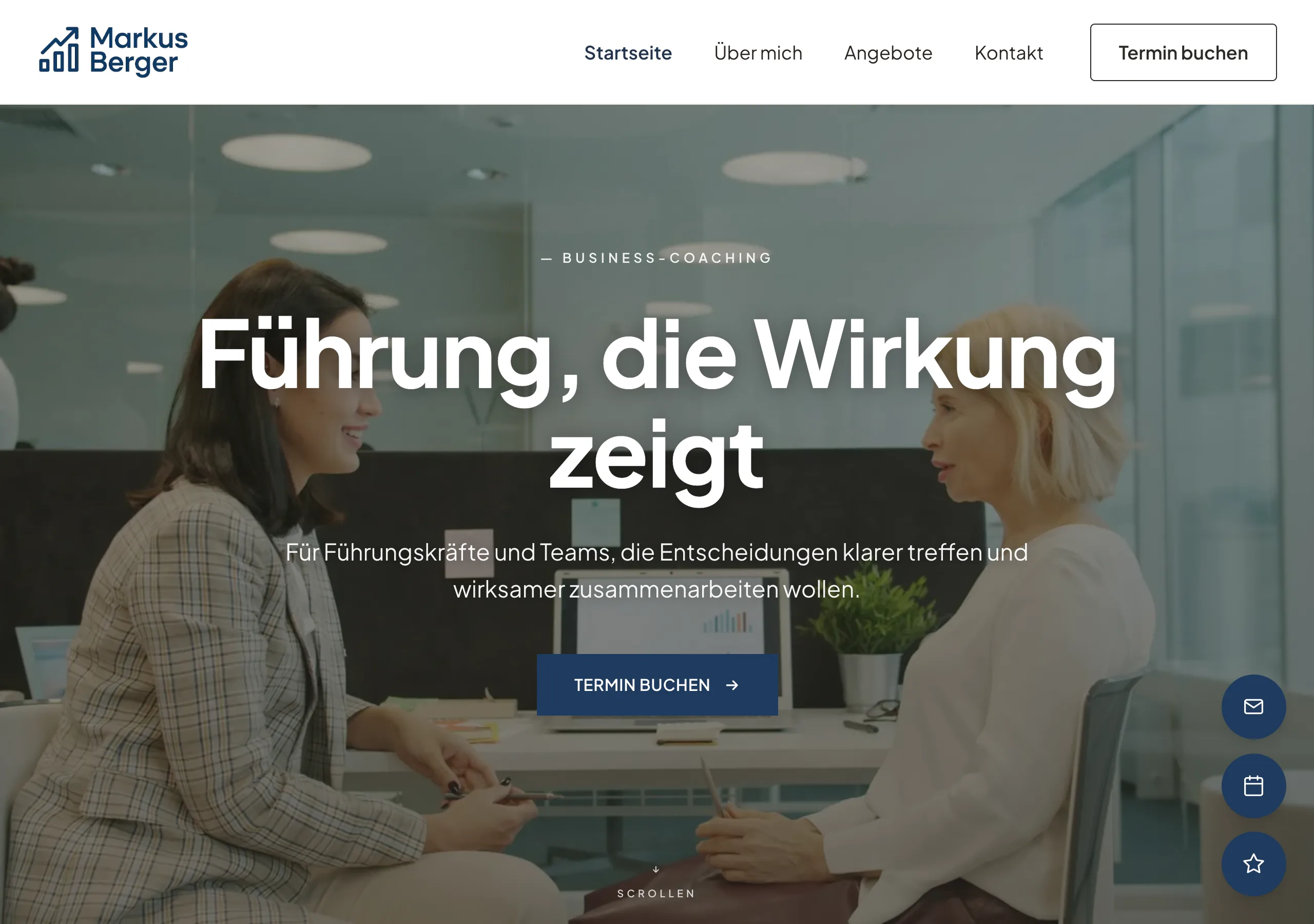 Website eines Business-Coachings, gebaut mit Coachseite