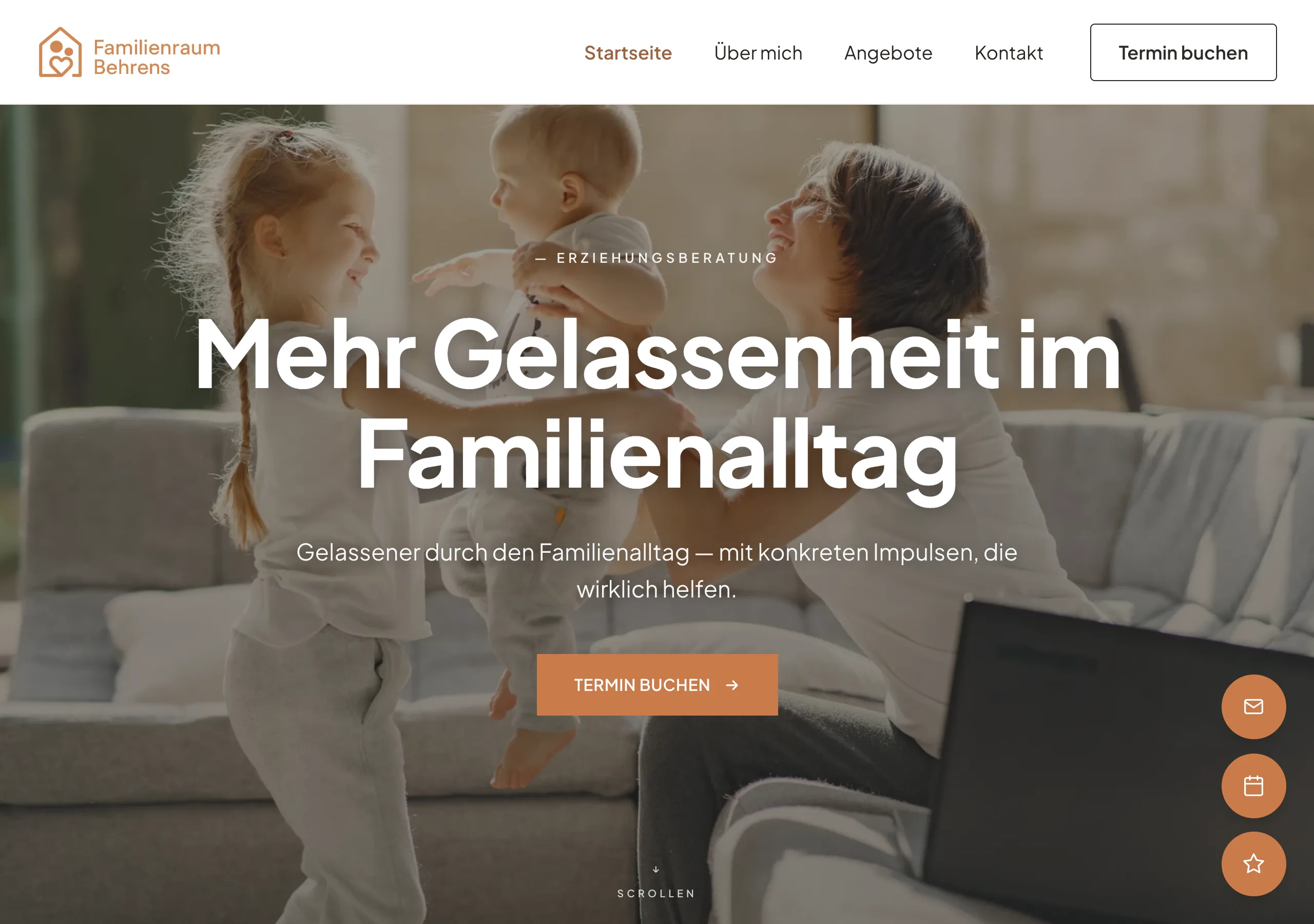 Website einer Erziehungsberatung, gebaut mit Coachseite