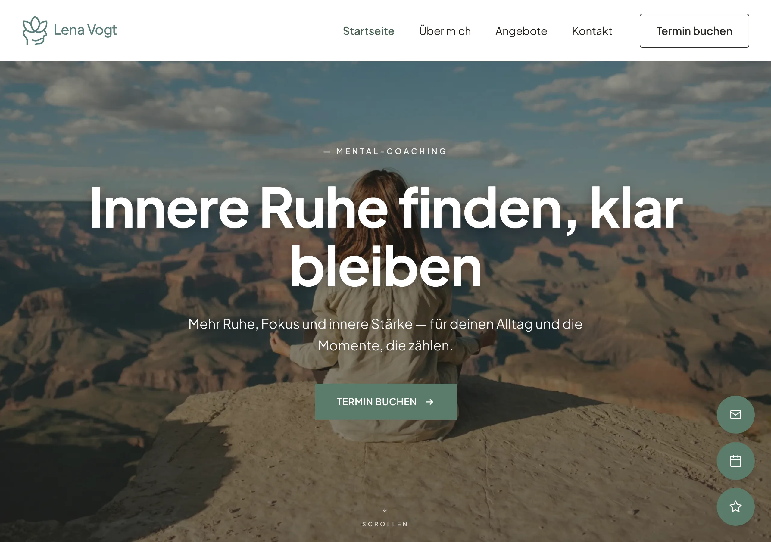 Website eines Mental-Coachings, gebaut mit Coachseite
