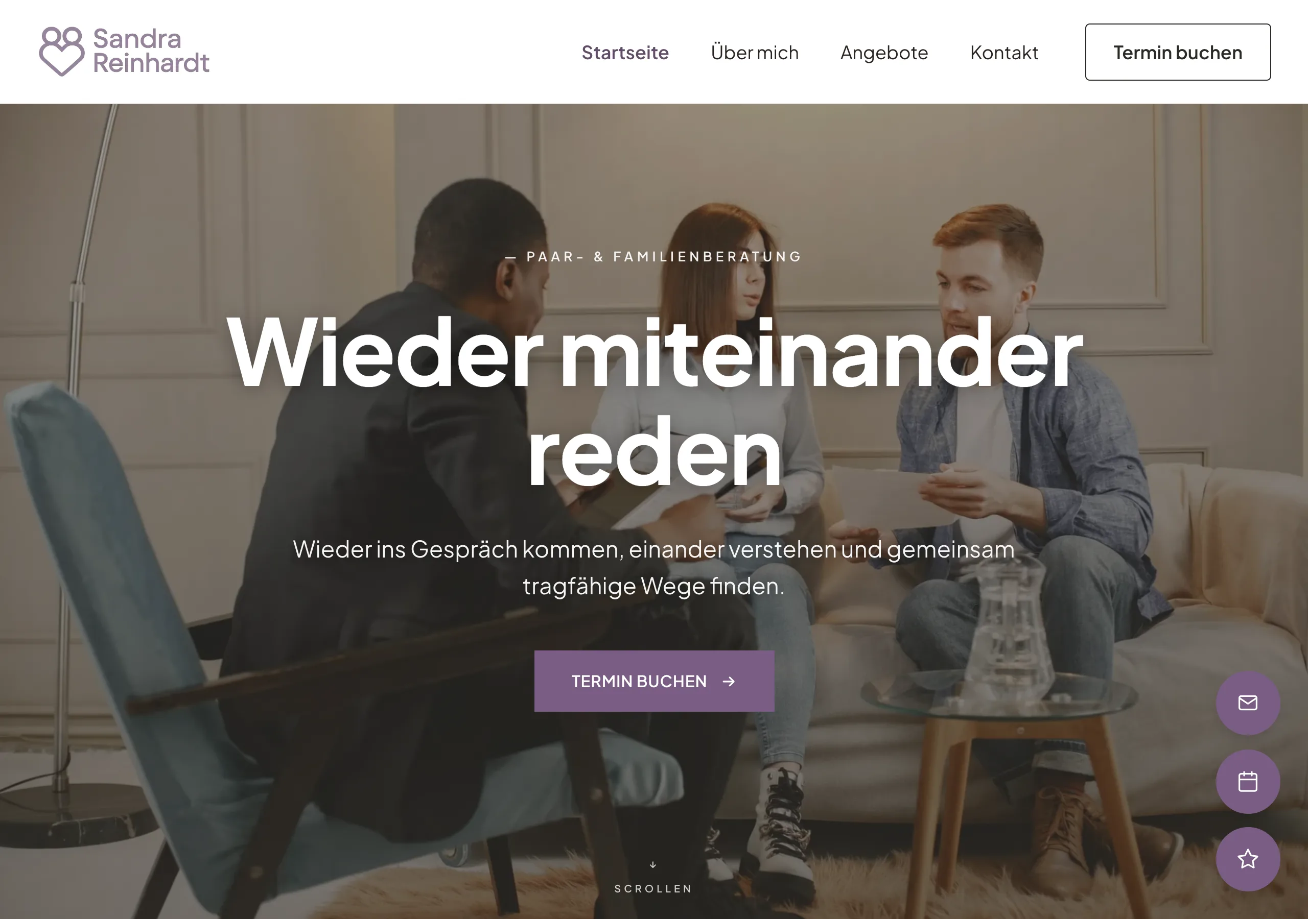 Website einer Paar- & Familienberatung, gebaut mit Coachseite