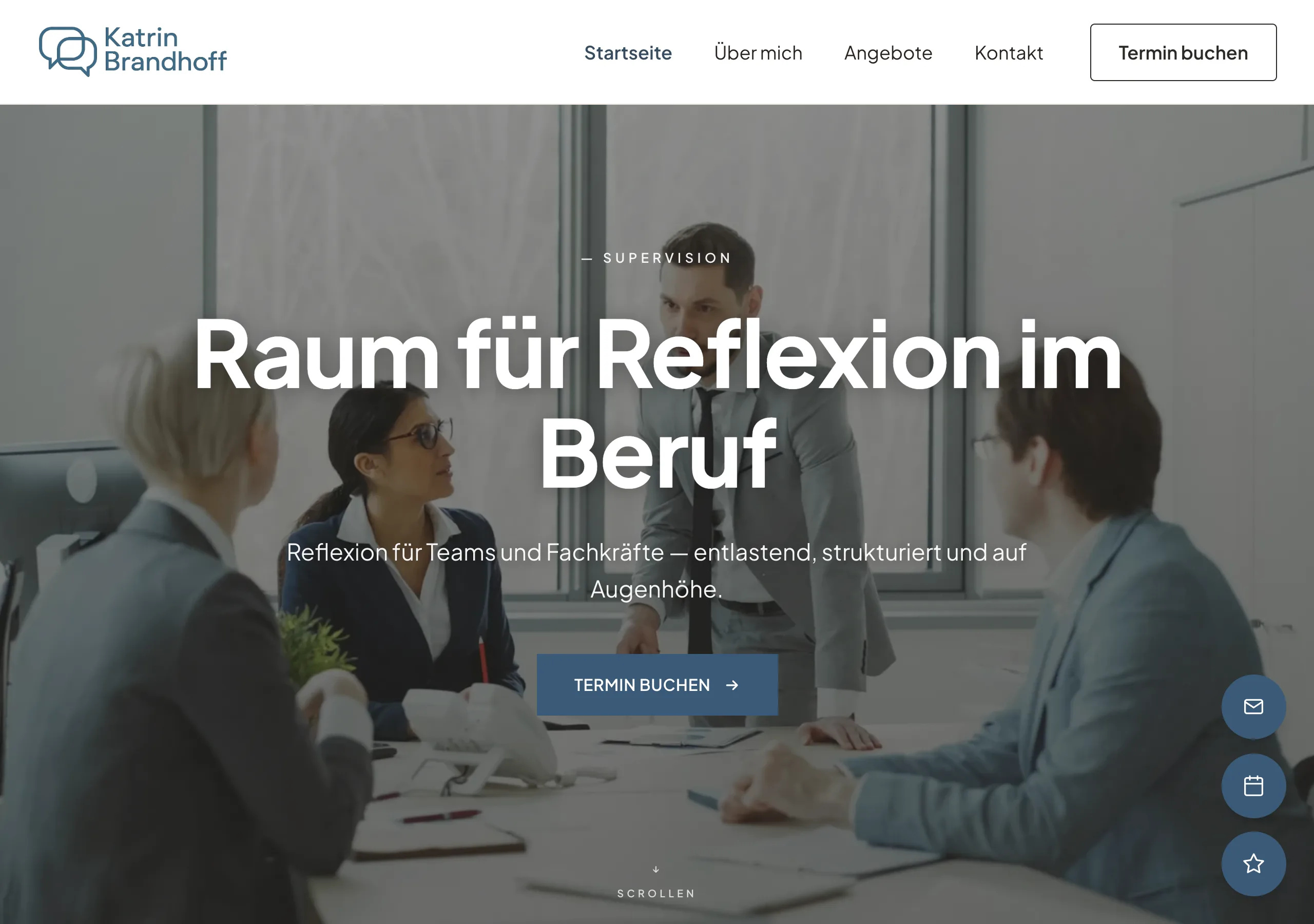 Website einer Supervisorin, gebaut mit Coachseite