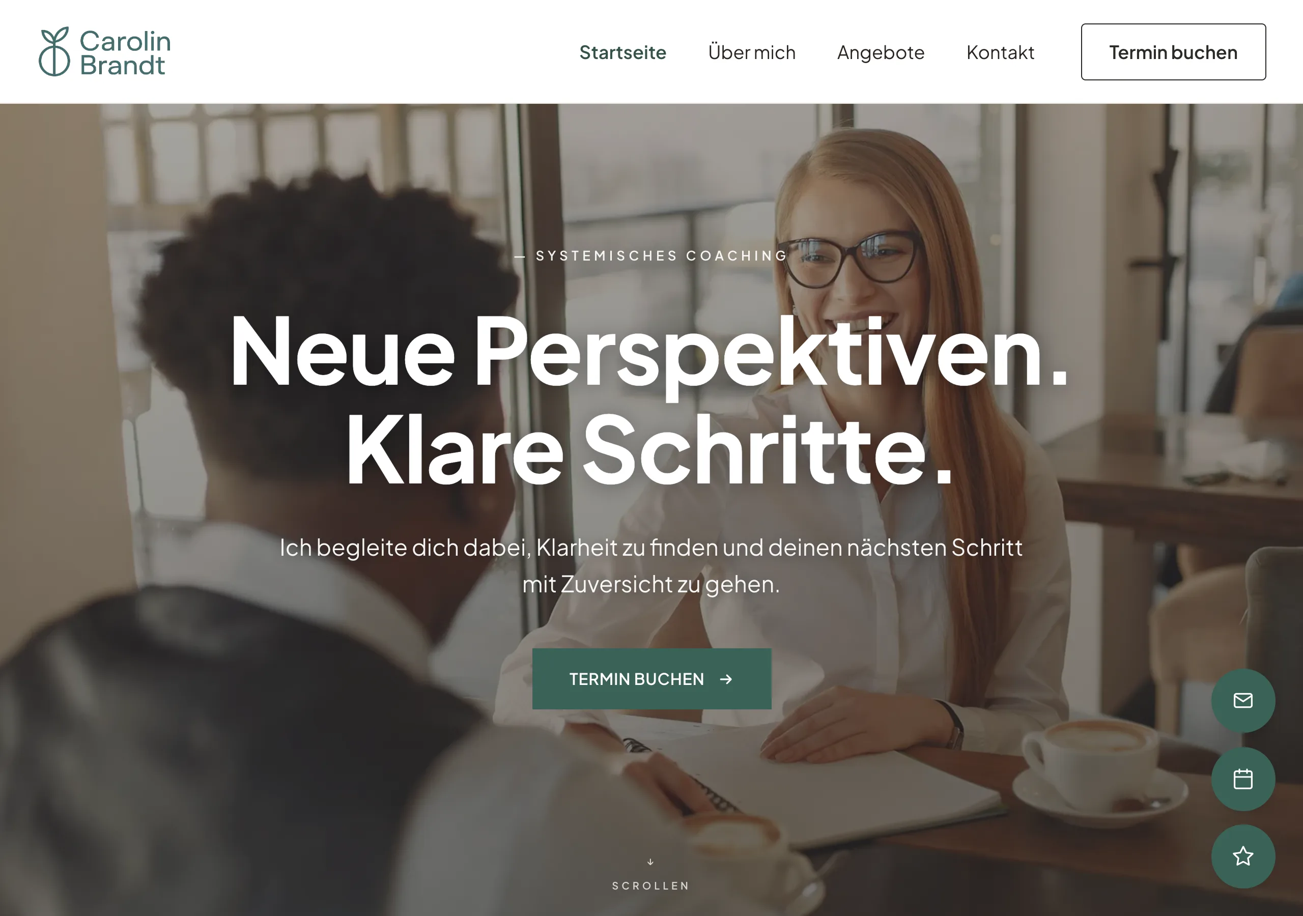 Website eines systemischen Coachings, gebaut mit Coachseite